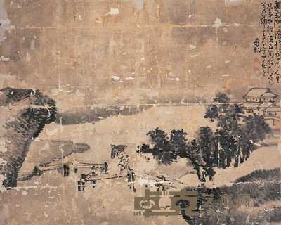 黄慎 夜雨归村 镜心 88×109cm